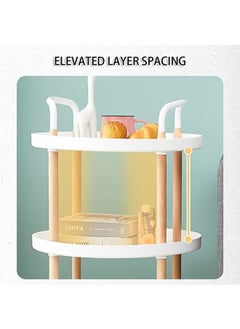 Peachjoy Coffee Tables Sofa Side Snack Table Small Mobile Trolley with Multi-layer Storage Shelves for Kitchen Living Room Bedroom Nightstand and Balcony  - Image 2