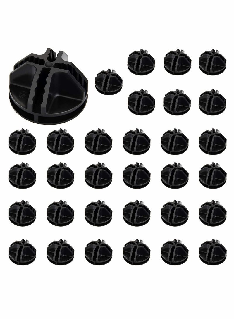 KASTWAVE 32pcs Wire Cube Plastic Connectors for Cube Storage Modular Closet Organizer and Metal Grid Shelving Unit Black Modular Storage Organizer Closet and Wire Shelving - Image 1