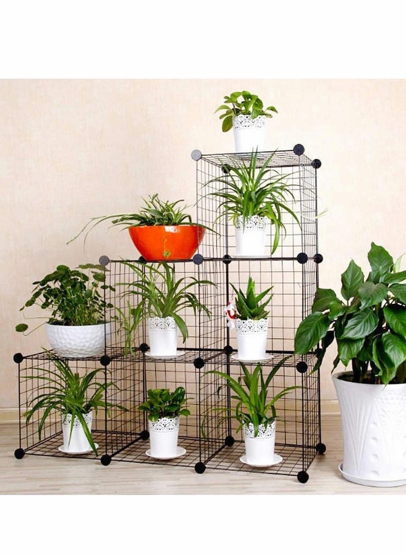 KASTWAVE 32pcs Wire Cube Plastic Connectors for Cube Storage Modular Closet Organizer and Metal Grid Shelving Unit Black Modular Storage Organizer Closet and Wire Shelving - Image 2