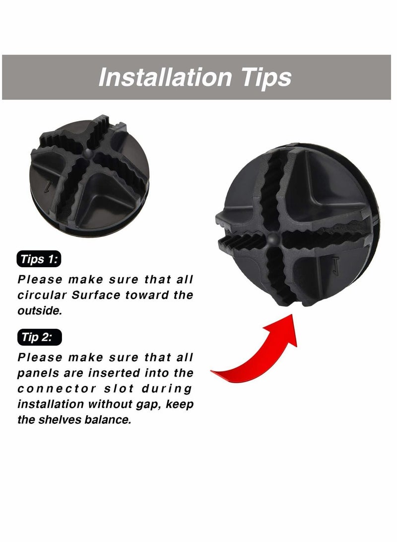 KASTWAVE 32pcs Wire Cube Plastic Connectors for Cube Storage Modular Closet Organizer and Metal Grid Shelving Unit Black Modular Storage Organizer Closet and Wire Shelving - Image 5