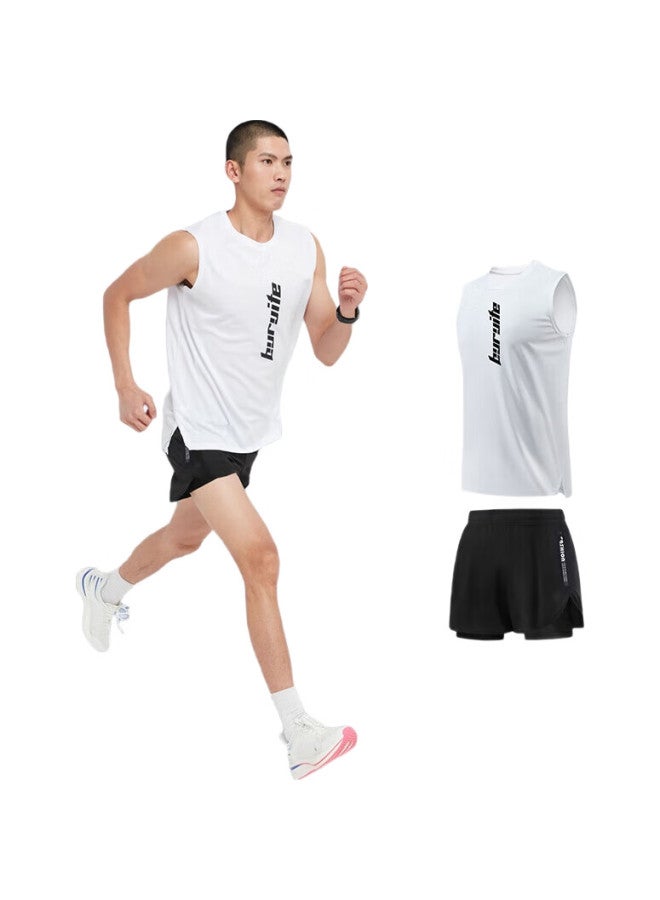 BURUITE Ice Silk Sports Set For Men, Summer Vest, Marathon Inner Lining Shorts, Quick-Dry Track And Field Running Clothing, Fitness Equipment - Image 3