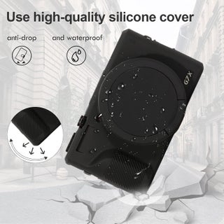 Canon G7X Mark III Accessory Kit, Silicone Protective Case Cover, 2 Pack Tempered Glass Screen Protector, Detachable Lens Cover, Strap Wrist for Canon G7X3 G7XIII (Black) - view 5