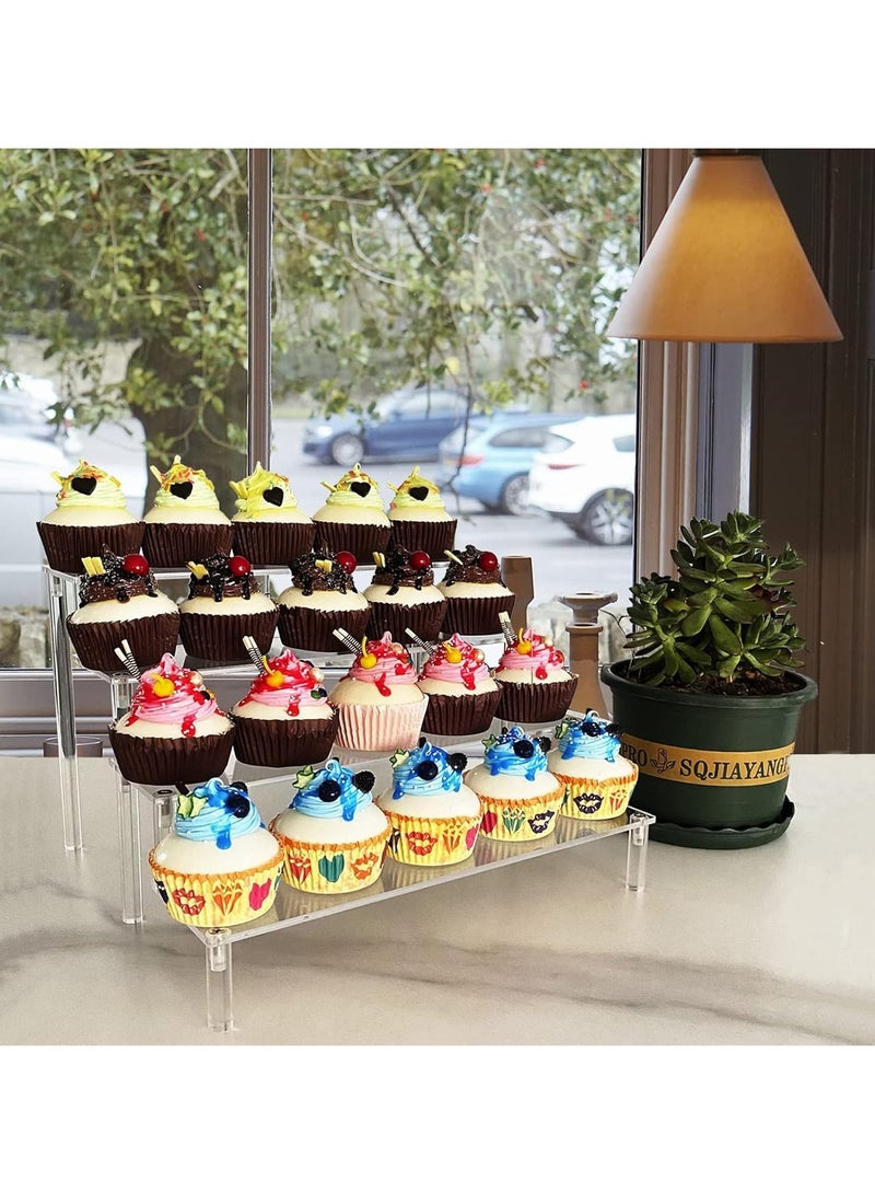 راكسوم حاملات عرض أكريليك، حامل عرض شفاف من 4 طبقات، حامل عرض على شكل سلم، حامل عرض مجوهرات كرتوني للمجموعات، حامل عرض أكريليك على شكل شخصيات سطح الطاولة لتنظيم الديكور، شفاف - Image 4