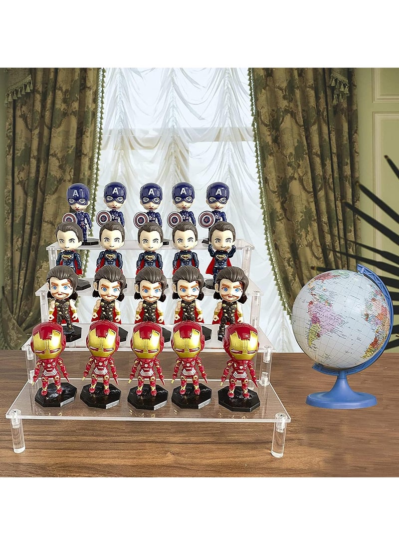 راكسوم حاملات عرض أكريليك، حامل عرض شفاف من 4 طبقات، حامل عرض على شكل سلم، حامل عرض مجوهرات كرتوني للمجموعات، حامل عرض أكريليك على شكل شخصيات سطح الطاولة لتنظيم الديكور، شفاف - Image 5