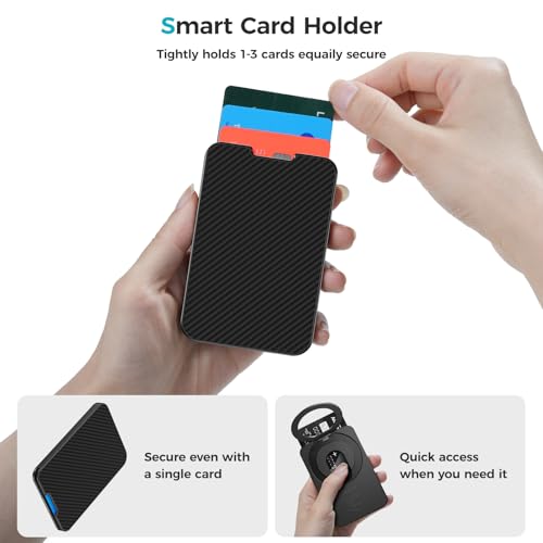 Benks محفظة BENKS لمغناطيس MagSafe مع حامل، محفظة ArmorGo المغناطيسية للرجال، حافظة بطاقات بسيطة تناسب 3 بطاقات لهواتف iPhone 16/15/14/13/12، حماية RFID، مصنوعة من الكيفلار (أسود/600D) - Image 4