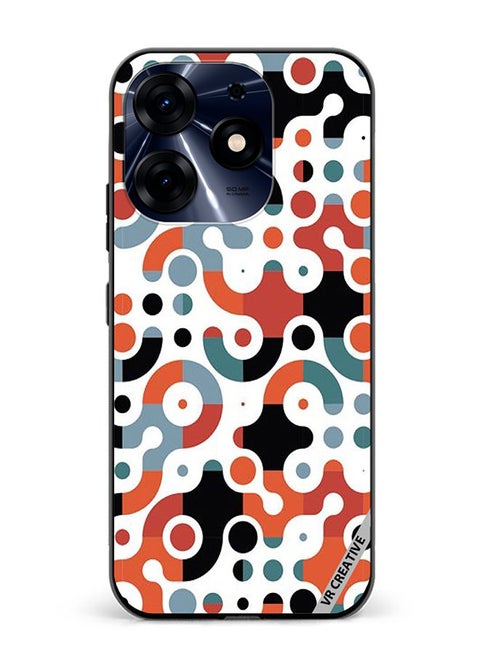 Protective Case Cover For Tecno Spark 10 Pro Geomatric Pattern Design Multicolour