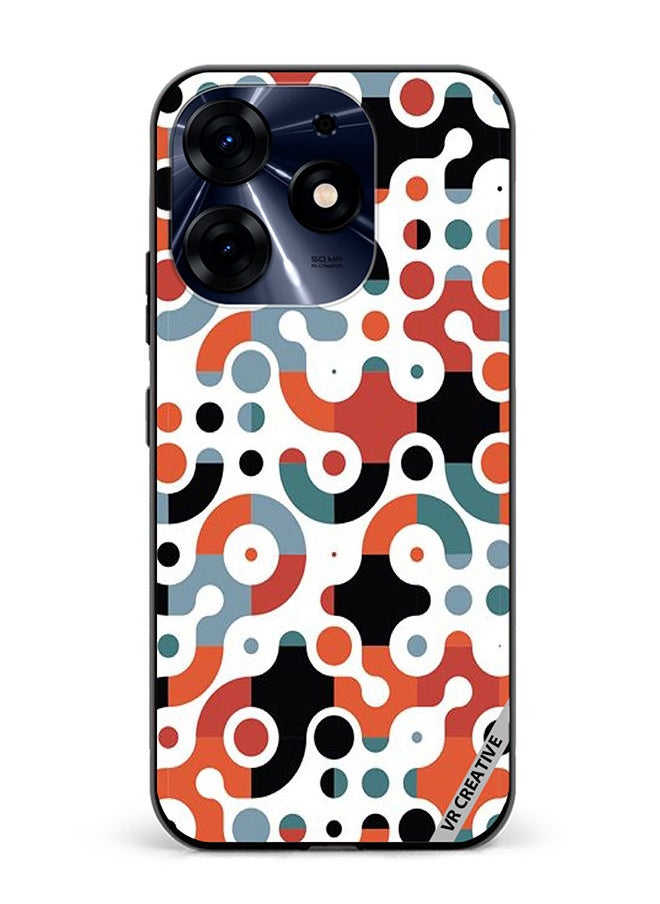 Protective Case Cover For Tecno Spark 10 Pro Geomatric Pattern Design Multicolour