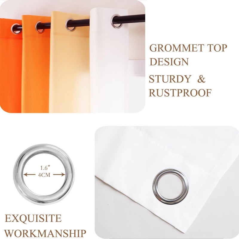 L.Z.E Orange and White Ombre Privacy Curtains 84 Inches Long 2 Panels Set Orange Light Filtering Non-See-Through Curtains & Drapes for Living Room Bedroom Nursery Grommet Top (55" W x 84" L) - Image 4