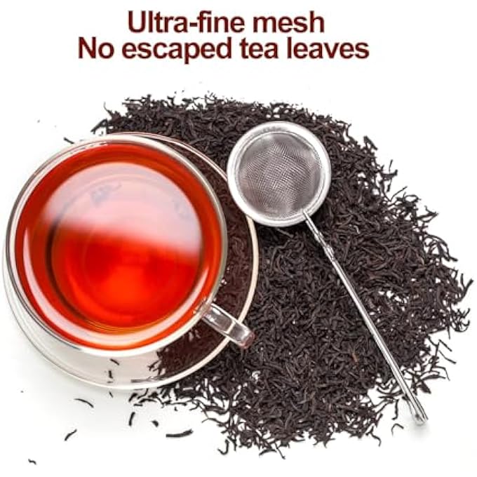 كيلا مصافي الشاي للشاي السائب، 3 قطع من فلتر نقع الشاي المصنوع من الفولاذ المقاوم للصدأ مع مقبض، كرة شاي، فلتر نقع شاي سائب عملي ومحمول لأوراق الشاي السائبة والتوابل والتوابل - Image 4