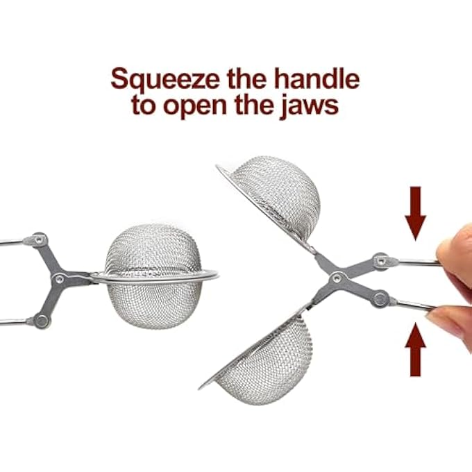 كيلا مصافي الشاي للشاي السائب، 3 قطع من فلتر نقع الشاي المصنوع من الفولاذ المقاوم للصدأ مع مقبض، كرة شاي، فلتر نقع شاي سائب عملي ومحمول لأوراق الشاي السائبة والتوابل والتوابل - Image 5