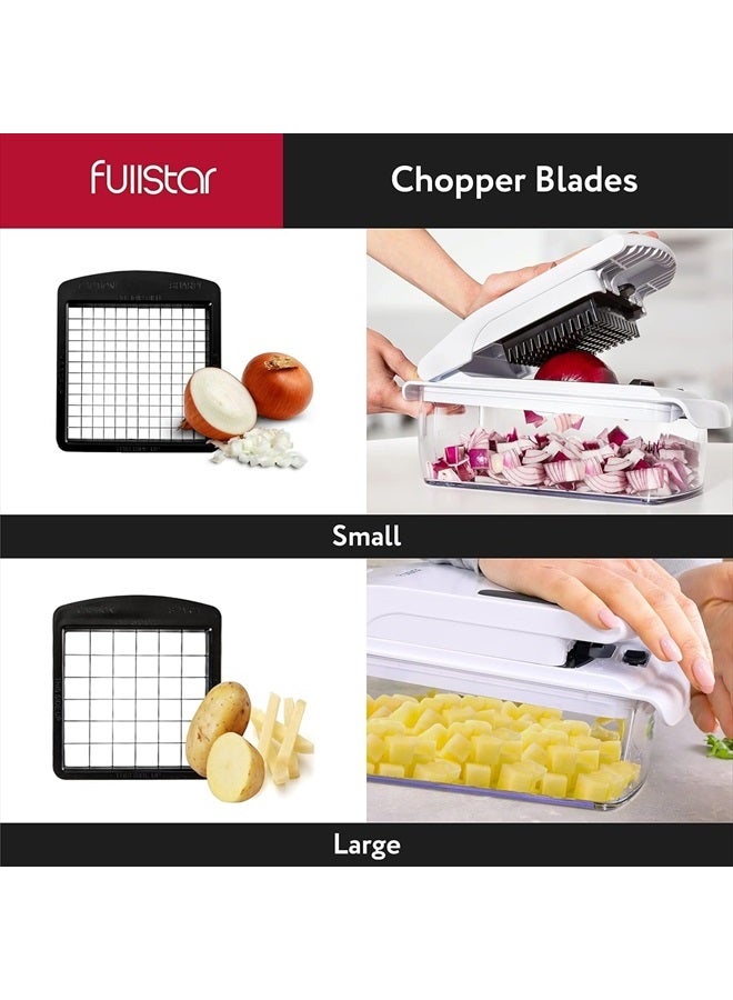 Fullstar مفرمة الخضار فولستار - مفرمة الطعام - مفرمة البصل - قاطع الخضار ومقشر - مفرمة الخضار مع حاوية - أدوات المطبخ - أساسيات المنزل - ملحقات المطبخ (4 في 1، أبيض) - Image 4