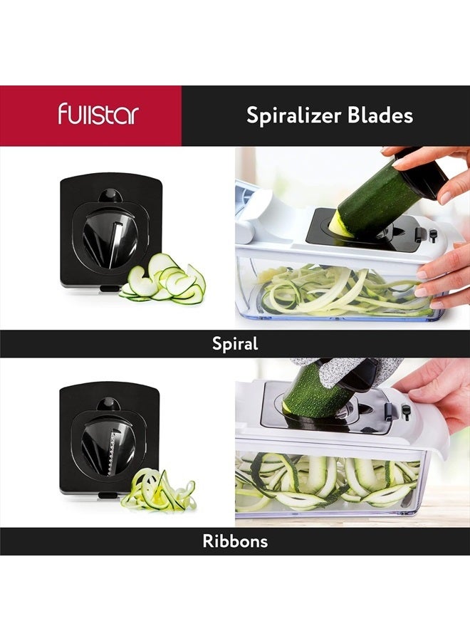 Fullstar مفرمة الخضار فولستار - مفرمة الطعام - مفرمة البصل - قاطع الخضار ومقشر - مفرمة الخضار مع حاوية - أدوات المطبخ - أساسيات المنزل - ملحقات المطبخ (4 في 1، أبيض) - Image 5