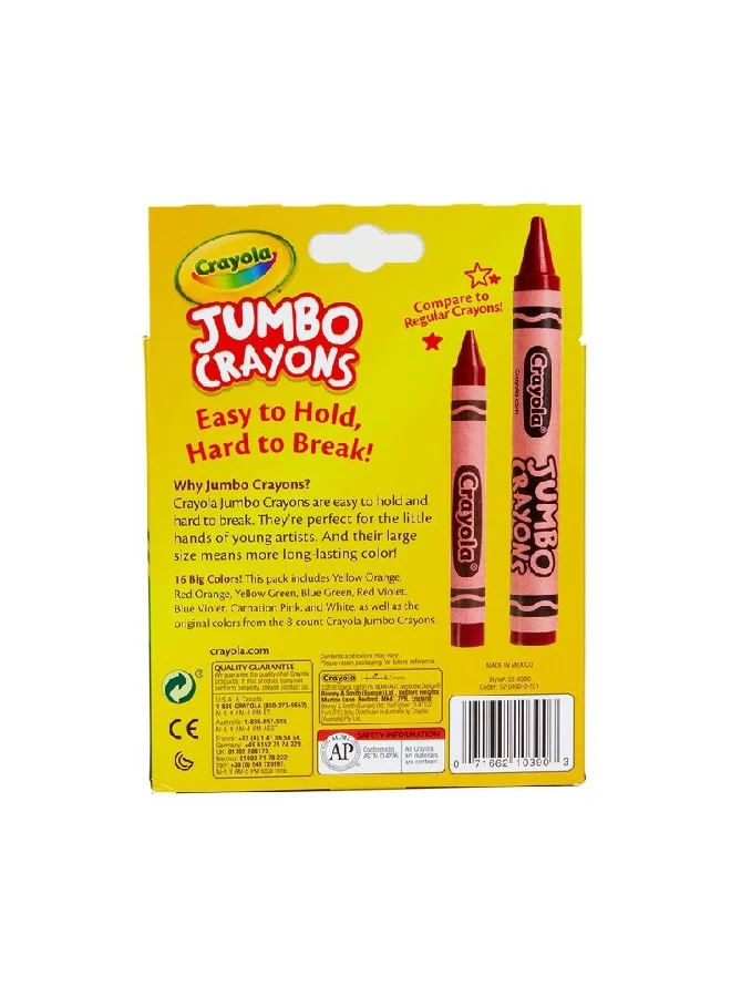 Crayola 16-Piece Jumbo Toddler Crayon Set Multicolour 13.17 x 12.7 x 2.7 cm CRA5203900001