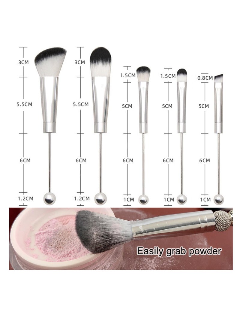 Create Your Own Unique Beaded Makeup Brushes Kit, 5 Piece Eyeshadow Brush Set for DIY Beauty Lovers - Image 3