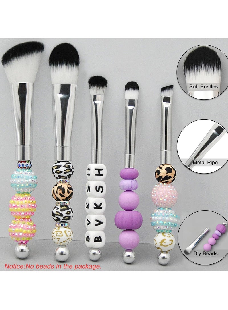 Create Your Own Unique Beaded Makeup Brushes Kit, 5 Piece Eyeshadow Brush Set for DIY Beauty Lovers - Image 2