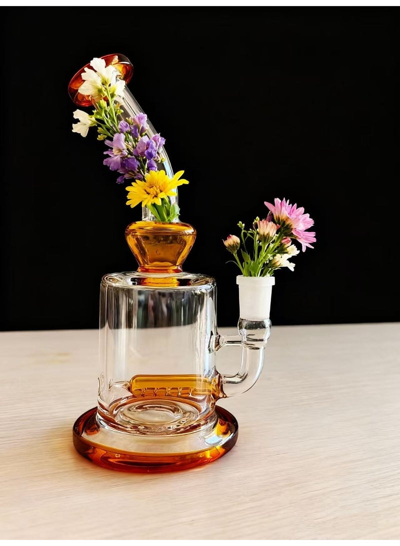 شيانغ مي مصباح زيت زجاجي ممتاز مقاوم للحرارة، زجاجة مزهرية زجاجية مصنوعة من مادة البورسليكات عالية الجودة للاستخدام طويل الأمد، مزهرية زجاجية شفافة (لون عشوائي) - Image 1