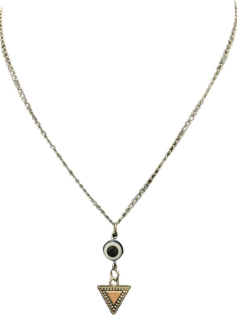 Blue Evil Eye With Triangle Necklace - Image 1