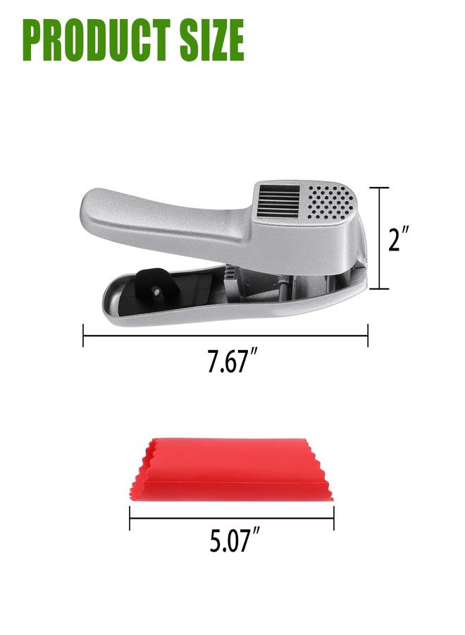 ZTTM Garlic Press and Peeler Set - Silicone Garlic Peeler Tube Roller and Aluminium Garlic Press with Built-In Cleaning Tool Garlic Crusher, Mincer & Peeler for Unpeeled Garlic Cloves - Image 2