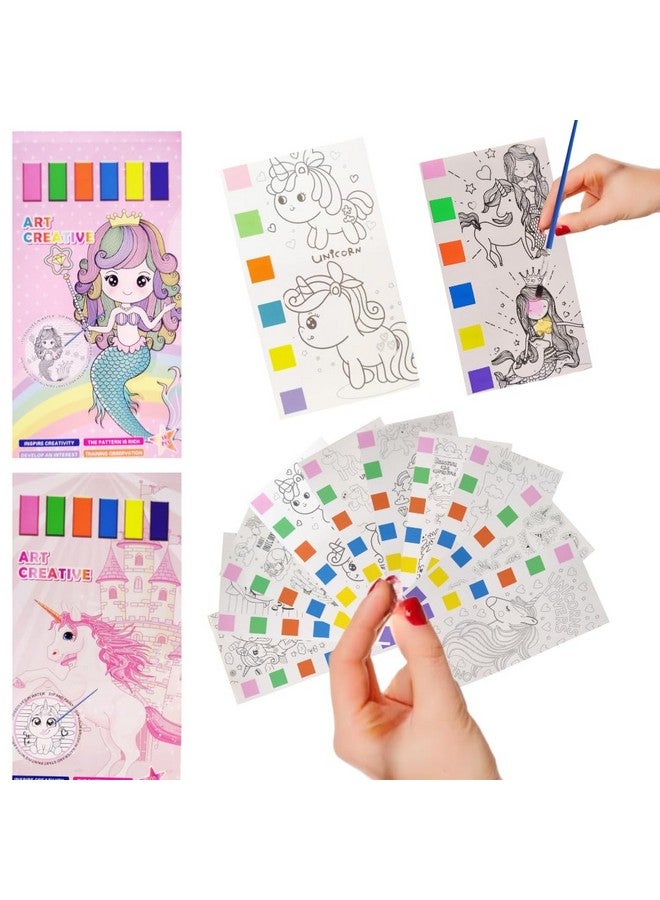 PLUSPOINT Paint with Water Book Coloring Activity for Kids,10 Sheets Cute Cartoon Character Watercolor Books 2pack Pocket Painting Book for Toddlers Kids Art Craft Gift Ages 3+ - Image 1