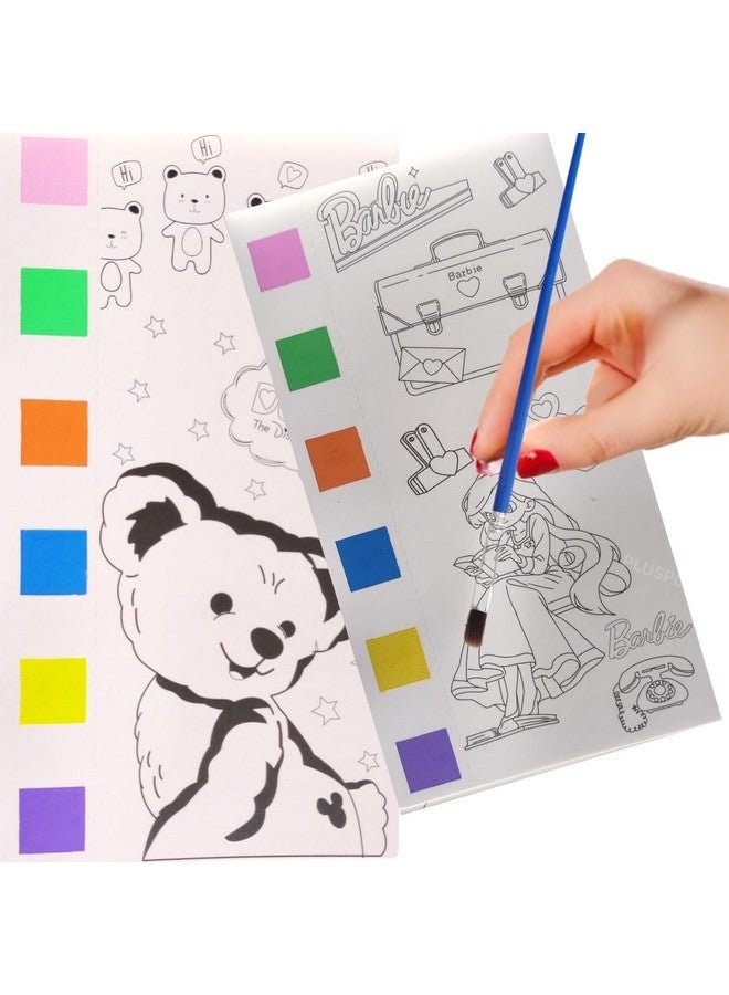 PLUSPOINT Paint with Water Book Coloring Activity for Kids,10 Sheets Cute Cartoon Character Watercolor Books 2pack Pocket Painting Book for Toddlers Kids Art Craft Gift Ages 3+ - Image 4