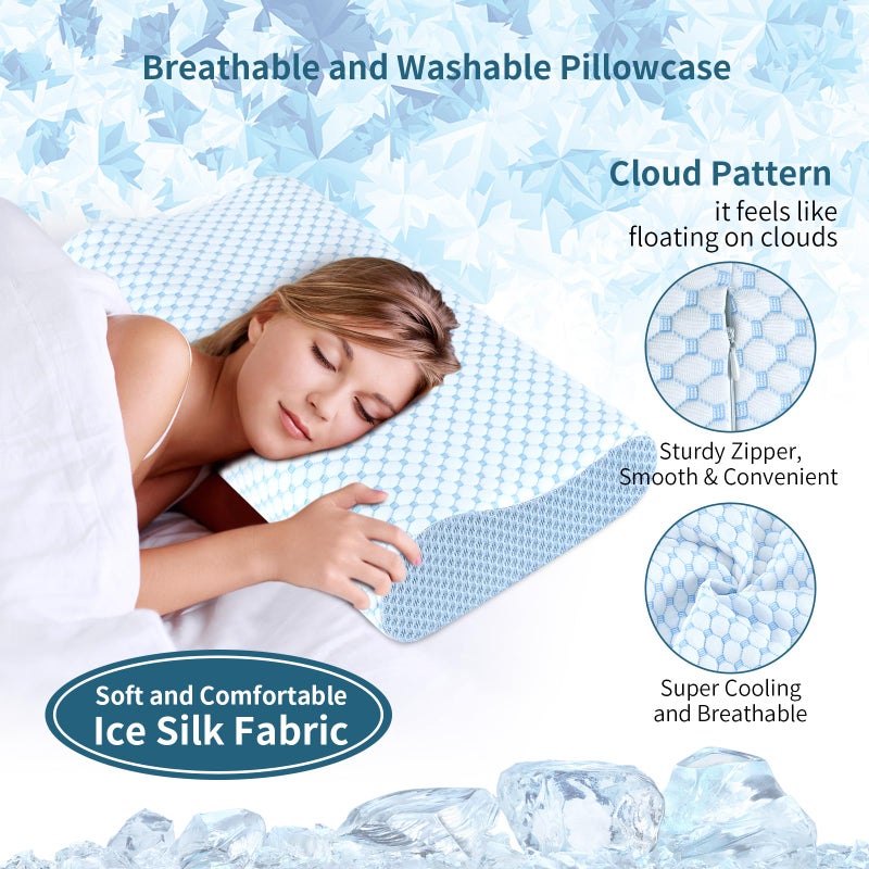 Ylekto Cervical Pillow for Neck Pain Relief, Contour Memory Foam Pillows for Sleeping, Odorless Ergonomic Pillow Adjustable Orthopedic Cooling Pillow Bed Pillow Neck Support for Side Back Stomach Sleepers - Image 4