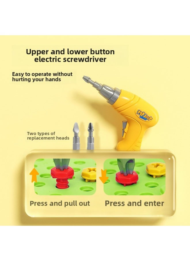 Generic - Children's Playhouse Simulation Assembly Nut Disassembly And Assembly Insert Toolbox Electric Drill DIY Puzzle Suitcase Toy-Color:188223Building Screw Box-undersea World 208pcs With Hand Drill - Image 1