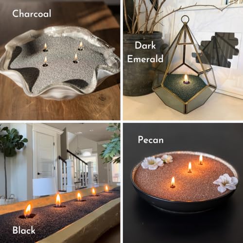 Foton Pearled Candle Colored 18 Oz - Black Unscented Non Toxic Luxury Long Lasting Powder Candles up to 120 Hours - Refillable Candle Sand with 30 Wicks for Candle Making - Image 4