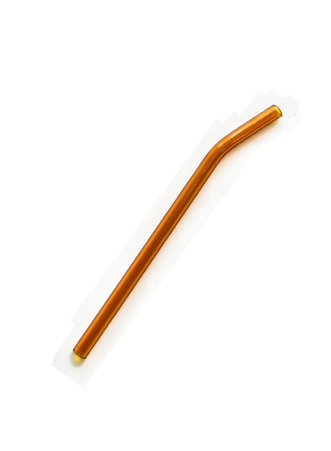 Factory Direct Glass Straw Transparent Color High Temperature Resistant Straw Creative Milk Tea Drink Glass Straw-Color:Elbow Champagne 8mm 20cm - Image 1