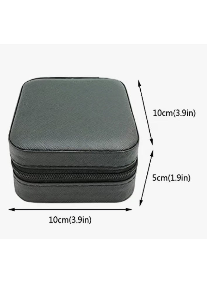Portable Pocket Leather Jewelry and Accessories Organizer Box for Travel - Small Zippered Jewelry Case for Rings, Earrings, Necklaces, Chains, and Bracelets; Makeup and Jewelry Organizer; Velvet Leather; Protective and Water Resistant - Image 3