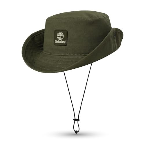 Timberland Floppy Dark Green Bucket Hat for Men, Large/XLarge, Packable Wide Brim Sun Hat with Adjustable Chin Cord, Lightweight and Breathable for Outdoor Activities and Sun Protection - Image 1