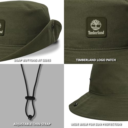 Timberland Floppy Dark Green Bucket Hat for Men, Large/XLarge, Packable Wide Brim Sun Hat with Adjustable Chin Cord, Lightweight and Breathable for Outdoor Activities and Sun Protection - Image 4