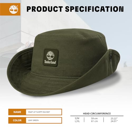 Timberland Floppy Dark Green Bucket Hat for Men, Large/XLarge, Packable Wide Brim Sun Hat with Adjustable Chin Cord, Lightweight and Breathable for Outdoor Activities and Sun Protection - Image 3