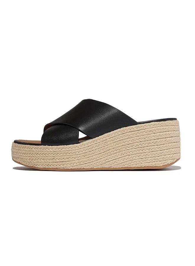 Fitflop PLATFFORMS ESPADRILLE LEATHER WEDGE CROSS SLIDES