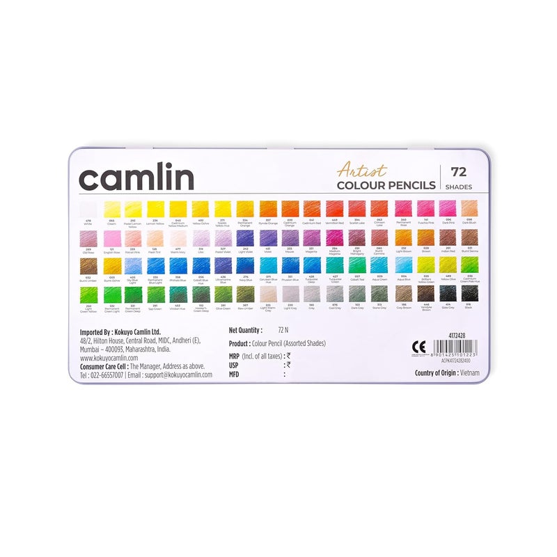 Camlin Artist Colour Pencils 72 ShadesInk Color Multicolor - Image 3