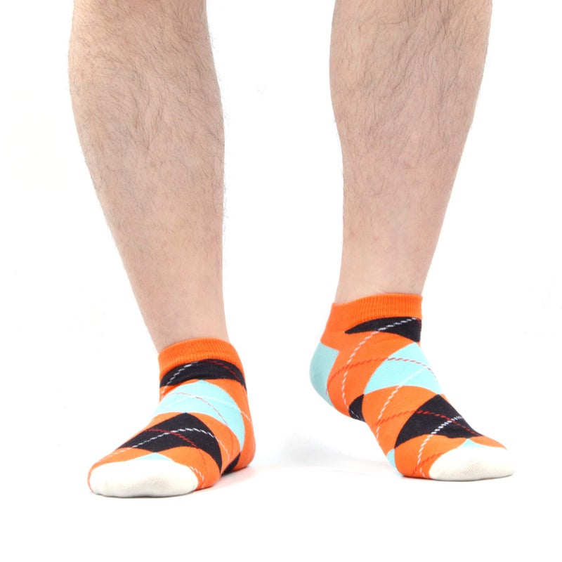WeciBor Men's Funny Argyle Dot Colorful Casual Ankle Socks Packs Novelty Gift - Image 4