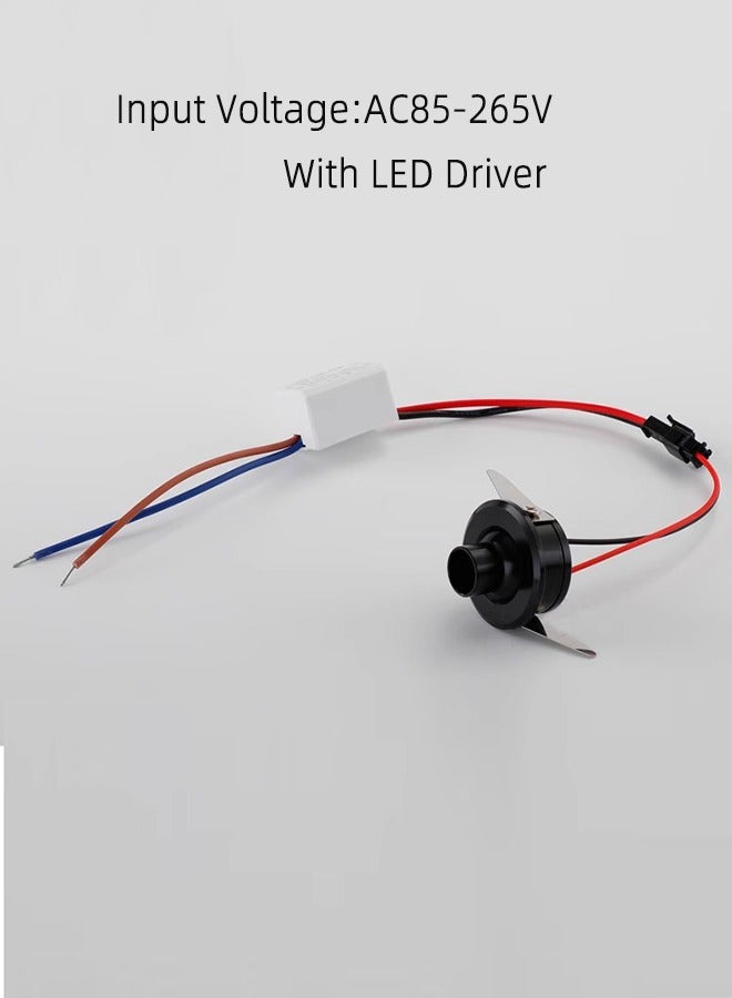 4Pack 3W Black Mini LED Spotlights Indoor Recessed Showcase Display Under-Cabinet LED Lights Fixture with AC 220V Power Supply LED Driver - Image 3