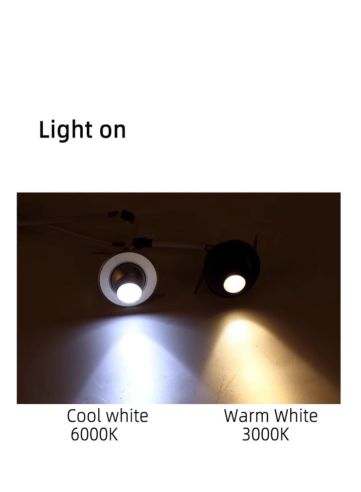 4Pack 3W Black Mini LED Spotlights Indoor Recessed Showcase Display Under-Cabinet LED Lights Fixture with AC 220V Power Supply LED Driver - Image 5