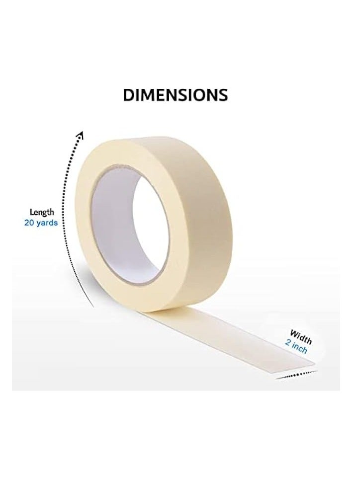erorex Masking Tape 2" x 20 Yards | Strong Adhesive Tape for Painting, Decorating, DIY Home, Office, School Stationery, Arts, DIY Crafts etc [6 Roll]  - Image 2
