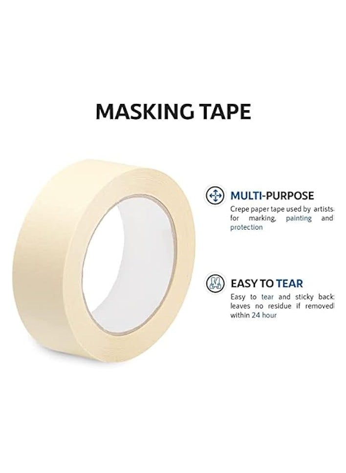 erorex Masking Tape 2" x 20 Yards | Strong Adhesive Tape for Painting, Decorating, DIY Home, Office, School Stationery, Arts, DIY Crafts etc [6 Roll]  - Image 3