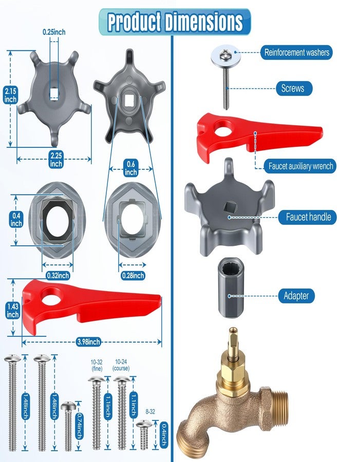 Dreyoo مقبض صنبور خارجي من Dreyoo مع مفتاح ربط إضافي لزيادة الرفع، مثالي لكبار السن ومرضى التهاب المفاصل، يناسب المثقاب الدائري ذي 8 و12 نقطة، 0.26 بوصة، 0.28 بوصة، 0.31 بوصة، و0.38 بوصة، مع محول - Image 5