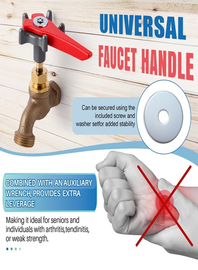 Dreyoo مقبض صنبور خارجي من Dreyoo مع مفتاح ربط إضافي لزيادة الرفع، مثالي لكبار السن ومرضى التهاب المفاصل، يناسب المثقاب الدائري ذي 8 و12 نقطة، 0.26 بوصة، 0.28 بوصة، 0.31 بوصة، و0.38 بوصة، مع محول - Image 2