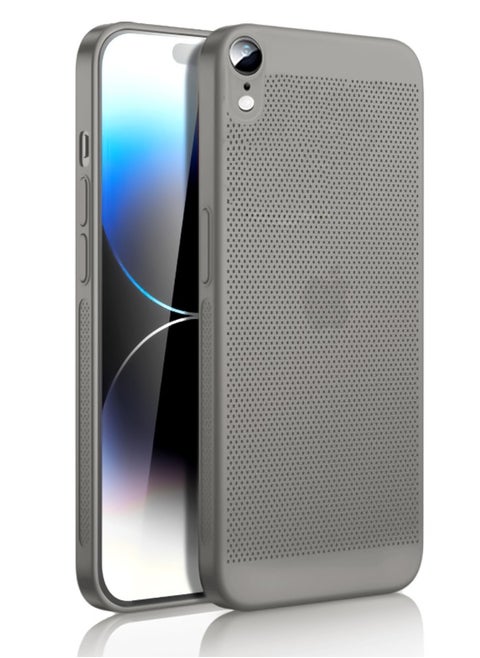 Heat Dissipation Case with Built in Camera Lens Protector Slim Fit Breathable Cooling Anti Fingerprint Hard PC Back Shockproof Cover For Iphone XR  (Titanium)