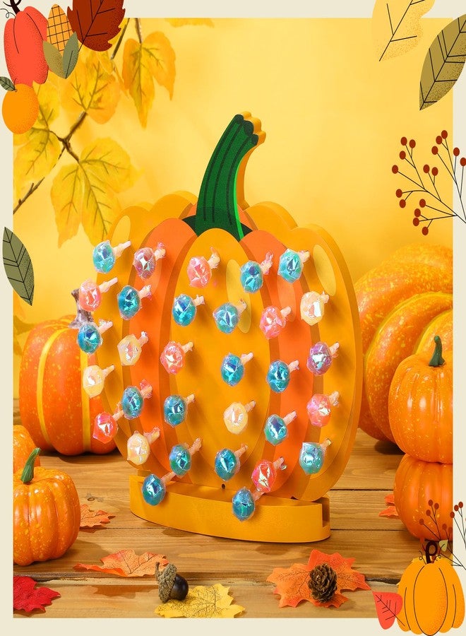 Soulchen Pumpkin Lollipop Holder Wooden 32 Holes Cake Pop Stand Holder Pumpkin Lollipop Stand for Wedding Baby Showers Birthday Party - Image 4