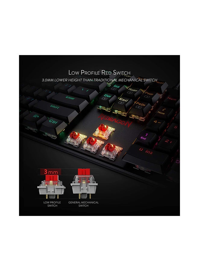 REDRAGON SHRAPNEL MECHANICAL KEYBOARD-RED SWITCH K589