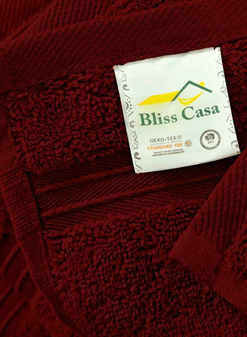 Bliss Casa مجموعة مناشف بليس كازا 8 قطع؛ 2 منشفة حمام، 2 منشفة يد و4 مناشف وجه - 550 GSM 100% قطن ممشط سريع الجفاف عالي الامتصاص سميك لمناشف الحمام - جودة فندقية ناعمة للحمام والسبا - Image 4