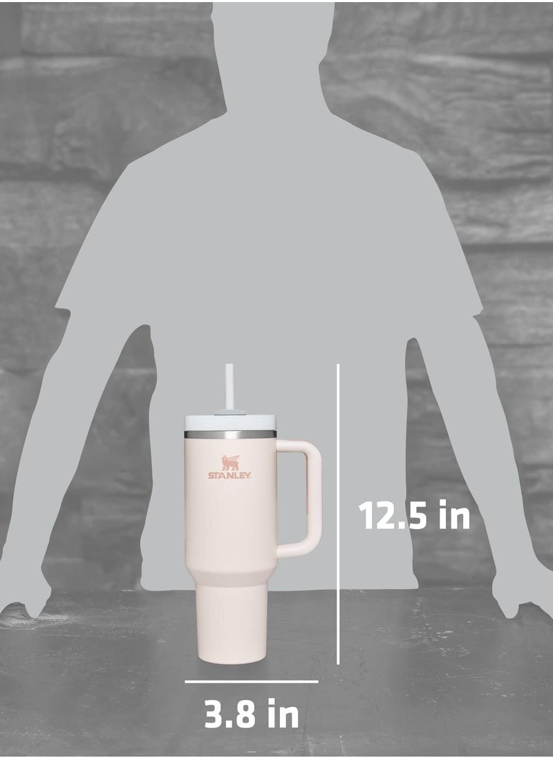 Stanley - Quencher H2.0 FlowState Stainless Steel Vacuum Insulated Tumbler with Lid and Straw for Water, Iced Tea or Coffee, Smoothie and More, Rose Quartz, 40 oz - Image 1