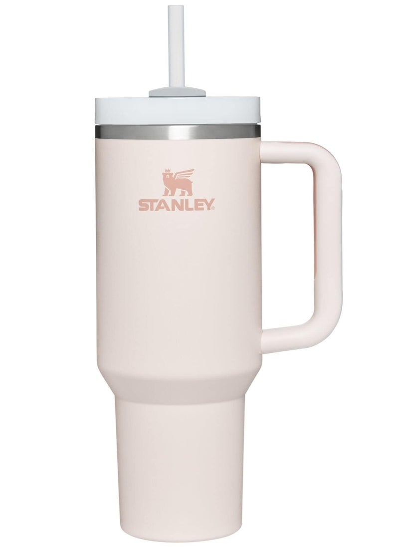 Stanley - Quencher H2.0 FlowState Stainless Steel Vacuum Insulated Tumbler with Lid and Straw for Water, Iced Tea or Coffee, Smoothie and More, Rose Quartz, 40 oz - Image 1