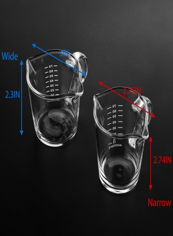 Beautyflier 3 Ounce Espresso Shot Glass Triple Pitcher Barista Double Spouts, Espresso Wine Glass Parts Clear Glass(Wide) - Image 4