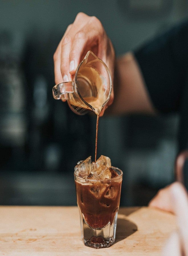 Beautyflier 3 Ounce Espresso Shot Glass Triple Pitcher Barista Double Spouts, Espresso Wine Glass Parts Clear Glass(Wide) - Image 2