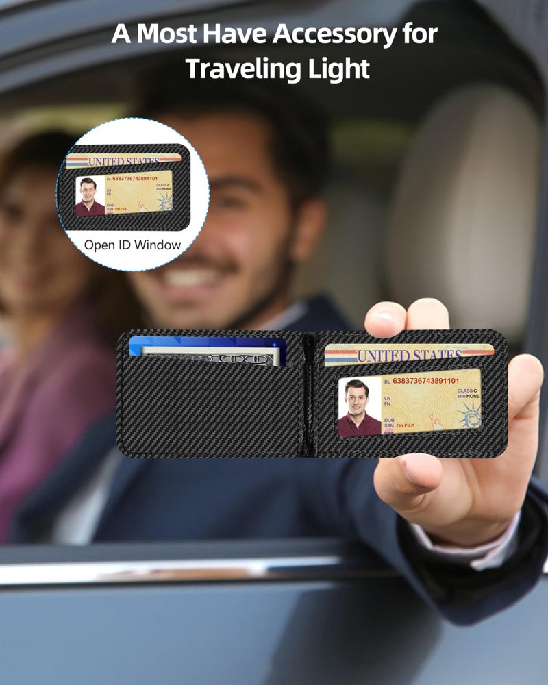 ExtreLife 2-in-1 Magsafe Wallet, Adjustable Stand and Open ID Window, Magnetic Wallet for iPhone 17/16/15/14 Pro Max/14 Pro/14/14 Plus/13/12 Series, 9 Cards, Black Carbon Fiber - Image 3